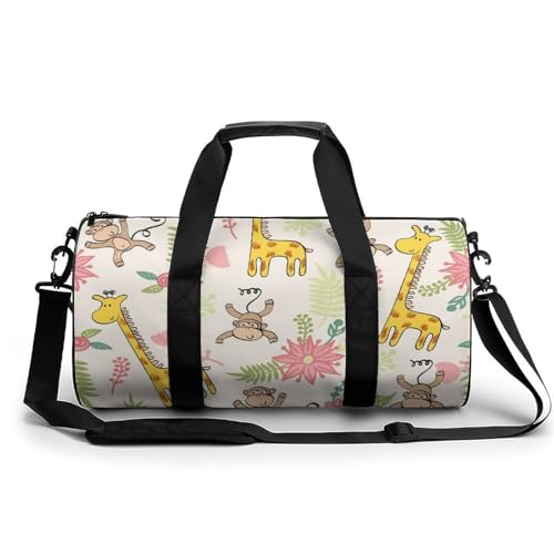 Sac de gym girafe et singe idéal pour ranger vos affaires de sport sans encombre