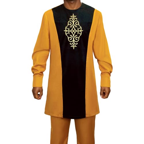 African Suits for Men Velvet Patchwork Dashiki Shirt Pant 2 Piece Outfits Casual Attire Nigerian Clothes2