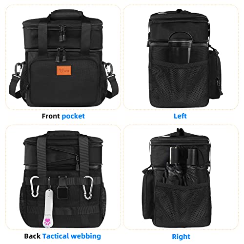 Wu Insulated Lunch Bag For Men Women 10/14L Expandable Dry Wet Separation Lunch Box Pail Adults Heavy Duty Waterproof Leakproof Soft Cooler Bag Kit For Work Outdoor Shopping Sports, Black, M #TOP4