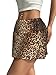 Hafailia Womens Mini Skorts Sexy Ruched Waist Pencil Bodycon A-Line Skirts with Shorts Underneath Leopard Cheetah Print M