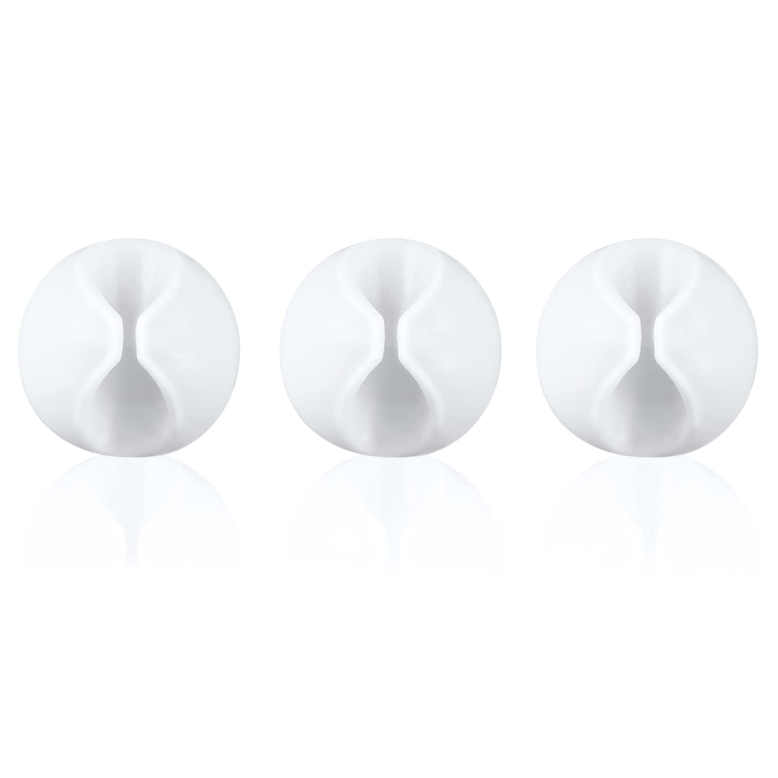 Cable Holder Clips, 3 PCS Cable Tidy Clips Management, Adhesive Silicone Desk Tidy Organizer, Cable Tidy Clips for Home, Office, Car, Wall and Desk (White)