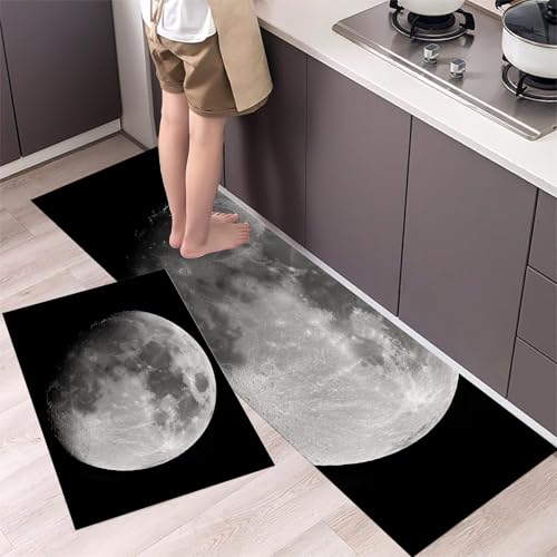 Alfombras de pie Luna en tejido de microfibra lavable juego de dos piezas MGDIFYXAA 4