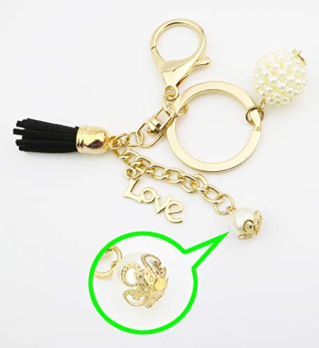 Just-Best Grey Pom Pom Keychain With Fluffy Fur Ball Charm - Key Ring For Women #TOP3
