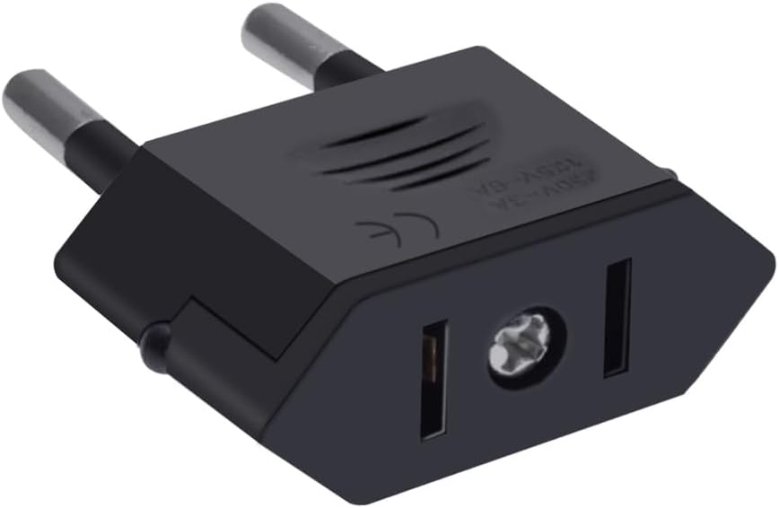 (Black-5pcs) EU to US,European Travel Convert Plug，CN/US 2 Holes to EU 2 Cylindrical Plug，CN US to EU Plug Adapter AC Converter American China to EU Euro Europe Travel Power Adapter