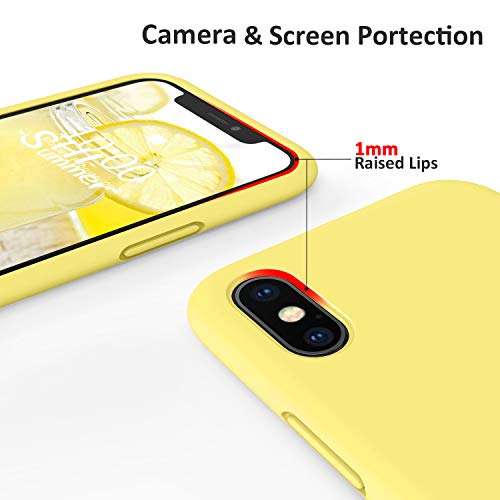 Surphy Silicone Case Compatible With Iphone Xs Case Iphone X Case 5.8 Inch, Liquid Silicone Phone Case (With Microfiber Lining) For Iphone Xs 2018 / Iphone X 2017 (Yellow) #TOP4