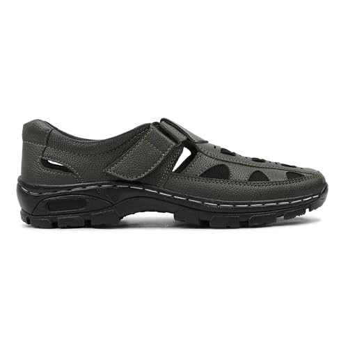 Image of Men's Faux Leather Sandals - Breathable, Lightweight, and Stylish Sandals for Casual Outings and Everyday Comfort