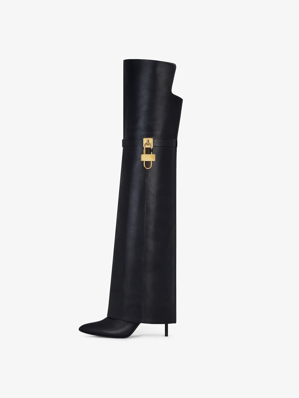 Over the Knee Shark Boots for Women Stiletto Heel Long Boots Slip-On Pointed Toe 3.7-Inch Heels Party in Black Beige Dress Boots
