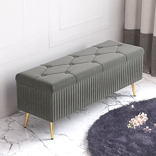 Banc de rangement capitonné au design rectangulaire élégant et robuste - 3