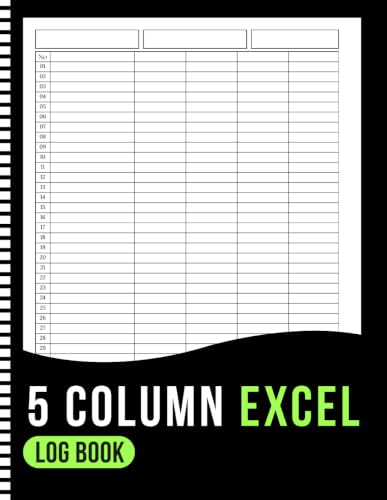 Image of 5 Column Excel Notebook: Customizable Five Column Log Book for Bookkeeping and Multipurpose Records | Blank Spreadsheet Notebook for Small Business Ledger Tracking.