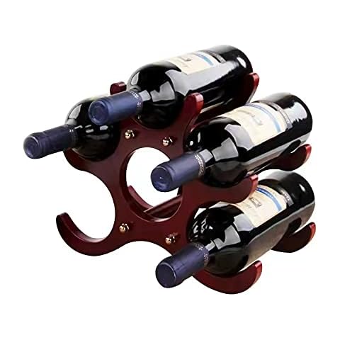 ACOODE Countertop Wine Rack or Water Bottle Holder - 9 Bottle Wine Holder for Wine Storage - Mahogany Bamboo Wine Rack Free Standing for Pantry Cabinet Bar Tabletop Kitchen Cover