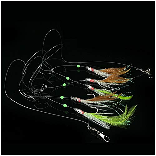 Fishing Bait Rigs Snelled Hooks Octopus With Hair Skirted Lures,4Packs #TOP6