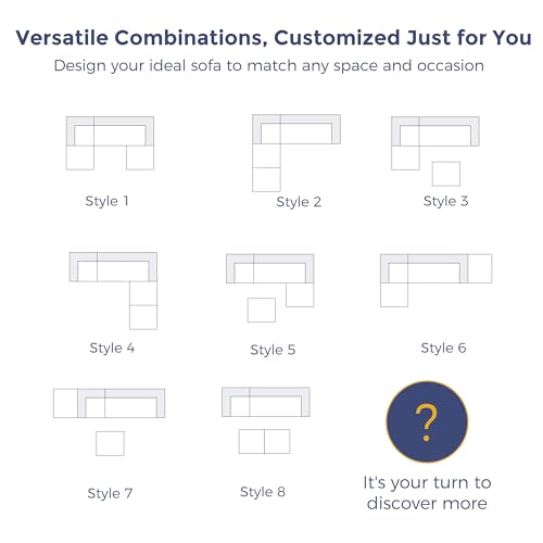 Image of MAXYOYO 104 inch U Shaped Modular Sectional Sofa with 2 Ottomans, Cloud Boneless Couch with Layered Cushion, Flexible Module Combination Sofa for Living Room, No Assembly Required, Beige