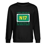 Maodisen Saw Doctors I Wish I was ON The N17 Stone Walls Irish - Sudadera unisex de manga larga con cuello redondo, 100 % algodón, color negro, Negro, XXL