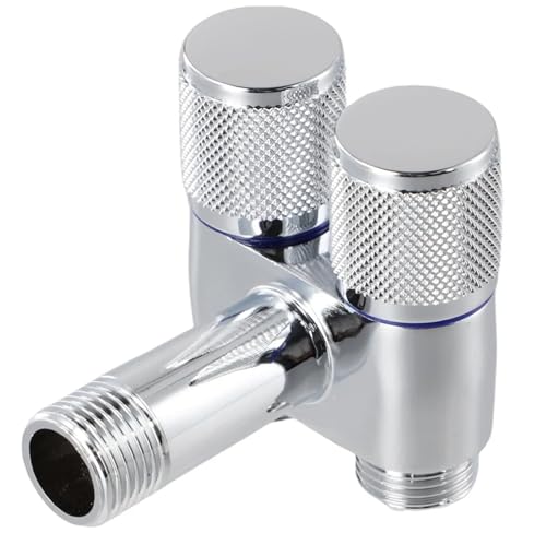 Image of JAGGER JAG415 Stainless Steel 2 in 1 Angle Cock Silver | 2 Way Angle Valve | 2 Way Angle Valve For Bathroom /Wash Basin Taps With Wall Flange Angle Cock Faucet (PACK OF 2)