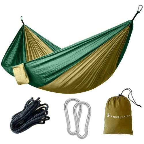 4YourHealth Hängematte 270 cm x 140 cm | Outdoor Hängematten | Mehrpersonen Hammock | Ultraleicht Hängematte Nylon Mit Tragetasche Für Terrasse Hof Garten Cover
