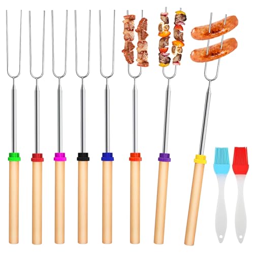 Grillspieße Teleskop Marshmallow, Stockbrot Spieße Marshmallow Spieße Stockbrot Stöcke, Grillspieße mit zwei Ölpinseln, Grillstab mit isolierten Griffen für Camping Grill (8 Farben, 31-81cm) Grillspieße Teleskop Marshmallow, Stockbrot Spieße Marshmallow Spieße Stockbrot Stöcke, Grillspieße mit zwei Ölpinseln, Grillstab mit isolierten Griffen für Camping Grill (8 Farben, 31-81cm)