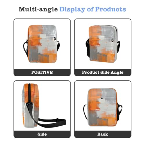 Orange White Gray Ink Art Painting messenger bag crossbody Crossbody Bags For Women Womens Fashion Purses Adjustable Strap for work business4
