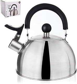 ORION GROUP Kettle, 2.5 L, Modern Automatic, Tea Kettle, Whistling Kettle, For Gas and Induction Hobs (Silver)