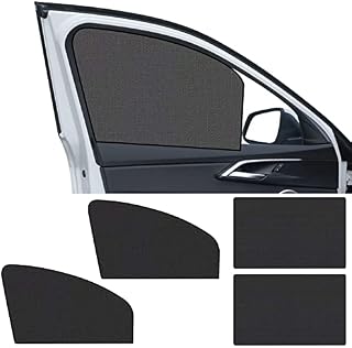 FYY 4PCS Car Front Rear Side Window Sun Shade, Magnetic Car Sun Shade, Retractable One-Way Perspective Car Curtain for Baby Kids Adults, Fits Most Vehicle