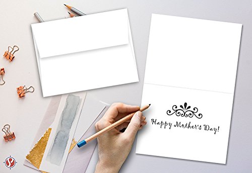 Greeting Cards Set - 5X7 Blank White Cardstock And Envelopes | Perfect Card Stock For Invitations, Bridal Shower, Birthday, Gift, Invitation Letter, Weddings | 65 Cover - Set Of 50 #TOP4