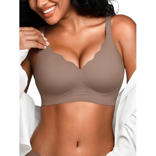 Wireless Jelly Bras for Women No Underwire with Support - S-2XL Seamless Bralettes Everyday Comfort Tshirt Padded Bra
