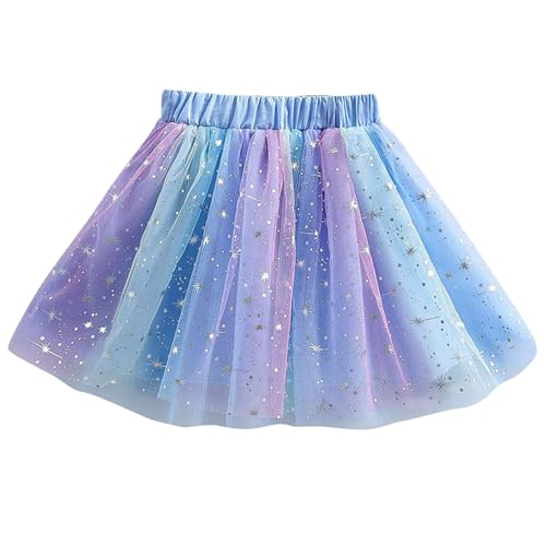 Kinder Mädchen Tüllrock Pailletten Tütü Glitzer Bunt Ballettrock Prinzessin Minirock Tanzkleid Karneval Partykleid Rock 1-12 Jahre