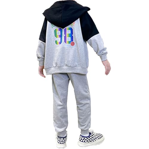 Boys Tracksuit Activewear Long Sleeve Zipper Hoodies Sweatshirt And Sweatpants Outfit Piece Jogging Set2
