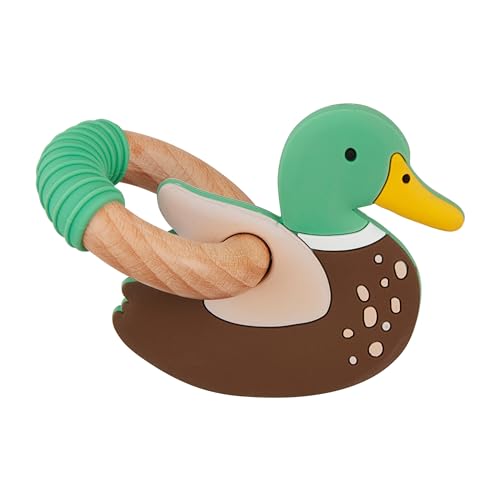 Image of Mud Pie Kids Mallard Ring Silicone Teethers; Approx 3" X 4"