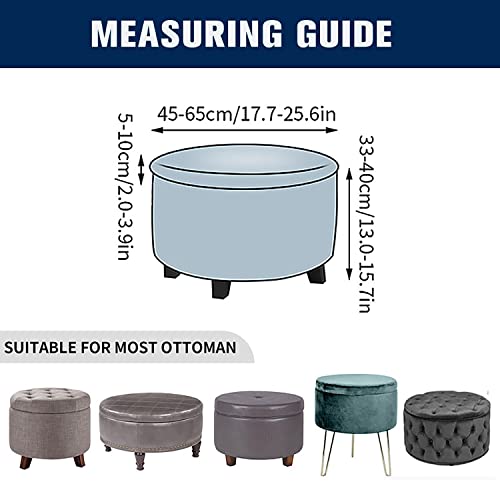 Xmayods Round Storage Ottoman Covers 2 Piece Stool Slipcover Polyester Footstool Protector Covers Stretch With Elastic Bottom Feature Textured Machine Washable Jacquard Fabric (Color : #9) #TOP1