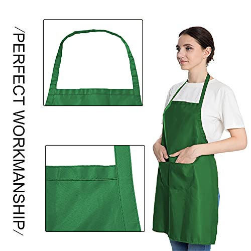 6 PCS Plain Bib Aprons for Women Men Bulk,Multicolor Apron with 2 Pockets for Painting Crafting Baking Cooking Kitchen.(6pcs-6colors) … - Image 4