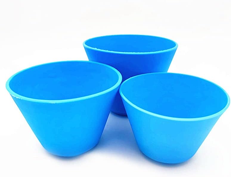 Juego de espátulas de plástico con cono de laboratorio, 3 cuencos para materiales de yeso de impresión de alginato