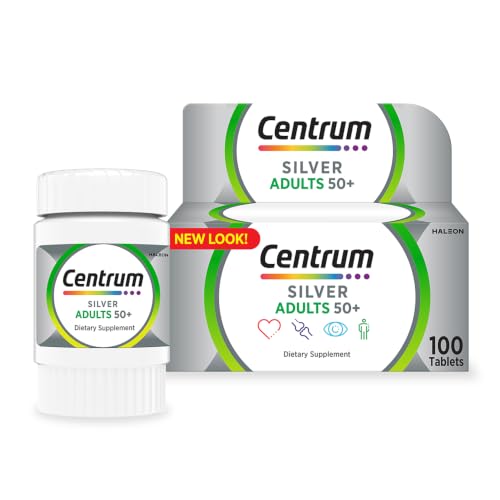 Centrum Silver with Lutein Multivitamin Tablets Multimineral Supplements for Adults 50 + with Zinc Vitamin B D & Magnesium 100 ct