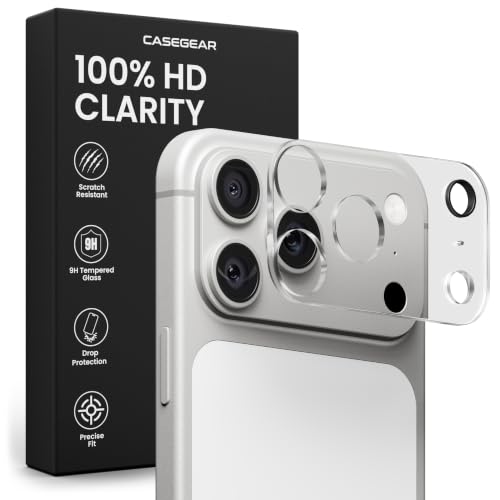 Image of CASEGEAR Clear Camera Lens Protector Compatible With iPhone 17 Pro Max | HD Clarity | Scratch Resistant | Complete Coverage | Easy Installation