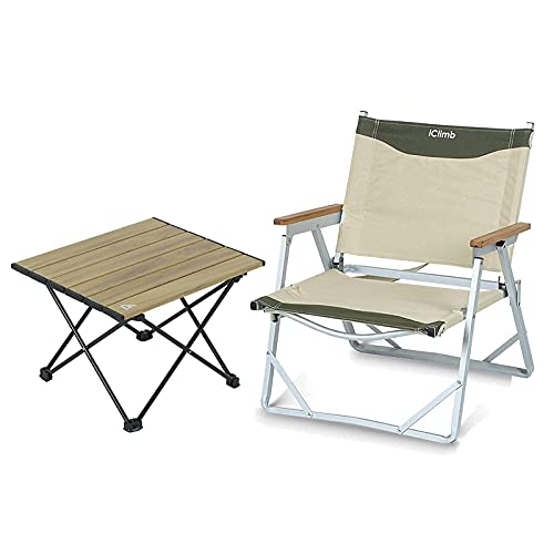 Iclimb 1 Ultralight Low Beach Chair With 1 Beach Table Bundle For Adult Beach Camping #TOP7