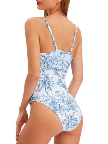 Womens One Piece Swimsuit with Cover Up Sarong Wrap Floral Bathing Suits 1 Piece Swim Suit with Beach Cover Up Set3