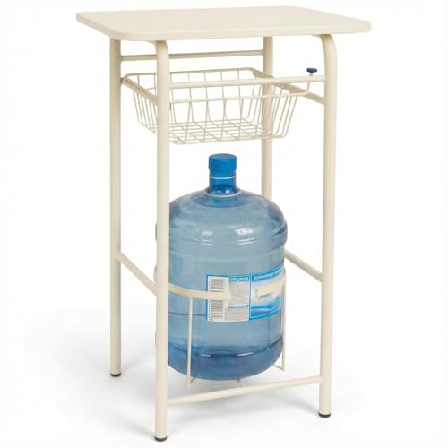 Consejos para Comprar Mueble para Microondas y Garrafon comprados en linea. 45 Genérico Mueble Porta Garrafón con Encimera de Madera y Cesta Extraíble o Estructura Mesa Metálica Blanca con Dispensador de Garrafon en Cocina Multiusos Compacta y Fácil de...