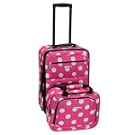 Rockland F102 Luggage Printed Luggage Set, Pink Dot, Medium, 2-Piece