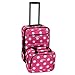 Rockland Luggage 2 Piece Printed Luggage Set, Pink Dot, Medium