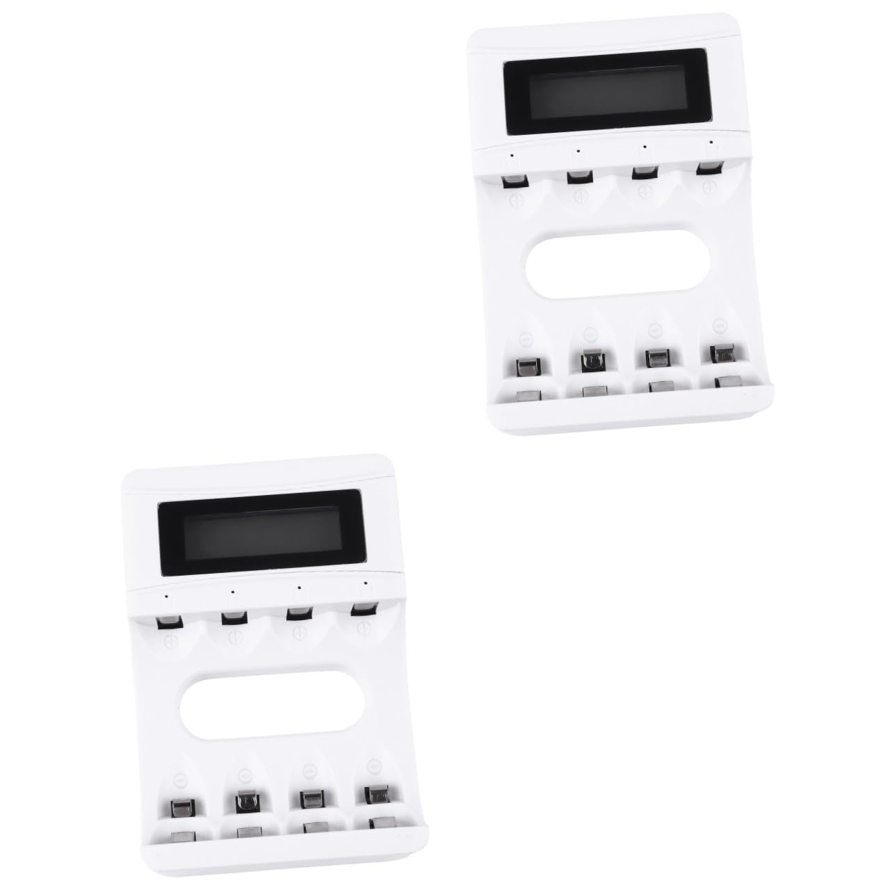 jojofuny 2piezas Cargador De Baterías Recargables LCD De Bays Cargador USB Pantalla Inteligente para Baterías AA AAA Detención Automática y Estado De Carga Individual