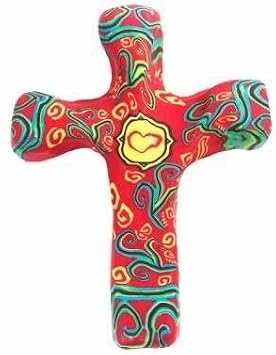 Calypso Studios Inc. Hand Held Comforting Clay Cross with Greeting Card - Shaped to Fit Any Hand - 5" Provence