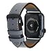 Produktbild Kurocurrant Uhrenarmband aus Kalbsleder für Apple Watch Serie 6, SE, 5, 4 (für 40 mm), Blackparts SmoothLightGrey X3504HE1APO0914B022