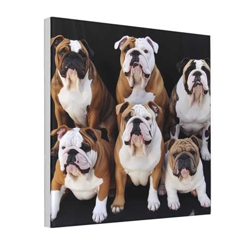 Toile bouledogue anglais encadrée : donnez du caractère à la décoration de votre salon