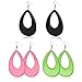 Produktbild 3 Paar Neon Ohrringe Damenmode Retro Neon Halskette und Ohrringe Ohrclips Halsschmuck Hals Kette Ohr Ring Modeschmuck Ohren Clipsfür Kostüm Party Retro oder Party