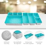 8pcs Drawer Organizers, Separators, Storage Box,Felt Storage Bins Inserts Tool Containers Toy Basket Shelf Cubes Foldable Drawer Dividers Desk Organisers- Blue&Grey - Image 5