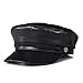 Cappello Berretti da Baseball Flat Top in Pelle Unisex per Uomo Donna Cappello Punk Rock Rivetto Catena Dorata Accessori-Style_1_55_Cm