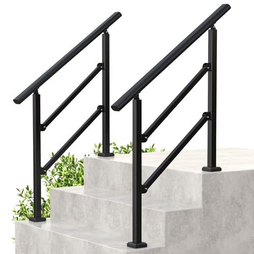 2 Pack Outdoor/Indoor Wrought Iron Stair Handrails