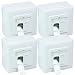 Produktbild BIGtec 4 Stück Netzwerkdose CAT6 universal LAN Dose Kombidose Aufputz oder Unterputz Gigabit Netzwerk Datendose RAL9003 weiß für Verlegekabel Cat5 Cat5e Cat6a Cat7 Cat7a CAT8