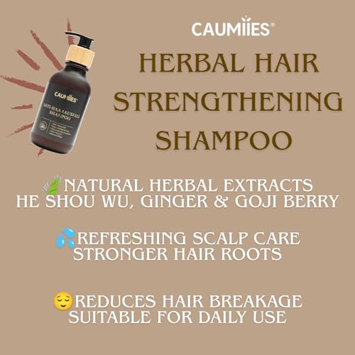 Caumies Herbal Anti-Hair Loss Shampoo for Thinning Hair | Refreshing Oil Control & Root Activation with Ginger & Polygonum Extract | Men & Women - 300ml — view 3
