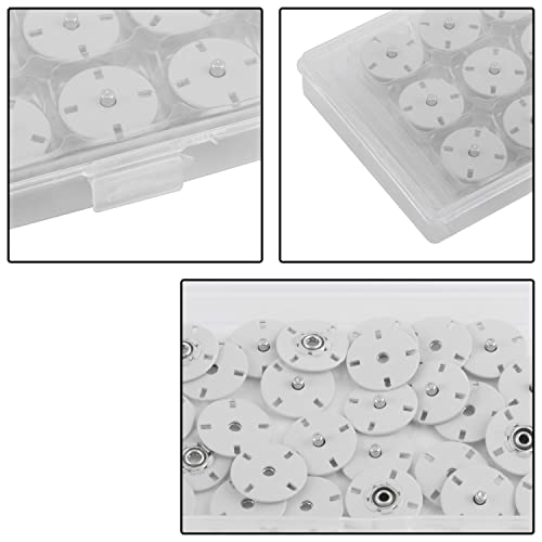 Hegebeck 15 Sets Sew-On Snap Buttons Metal Snaps Fasteners Press Studs Buttons Nylon Press Buttons Invisible Buckles For Sewing Clothing White Beige, 20Mm #TOP4