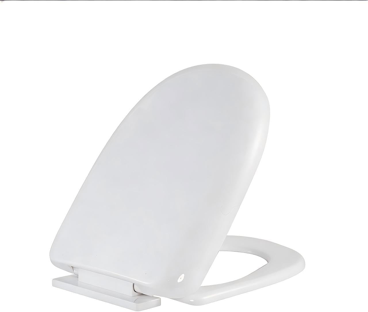 Elongated Toilet Seat - Slow Close & Quiet Close Soft Closing Hinges,Durable Molded Plastic,Easy Installation & Universal Fit for Standard Elongated Toilets (White)